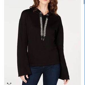 INC Black Bell Sleeve Hoodie